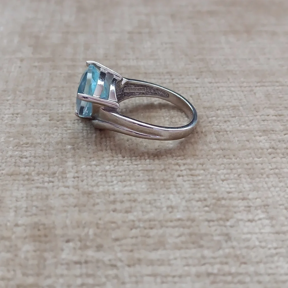 Synthetic Blue Silver Ring